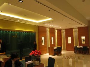 installation at Rolex show room