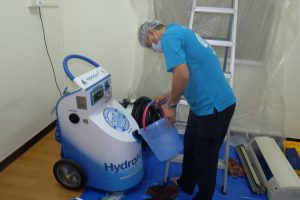 Hydrokleen in process - KBE Air conditioning Singapore